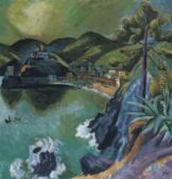 Monterosso Al Mare Oil Painting by Hermann Max Pechstein