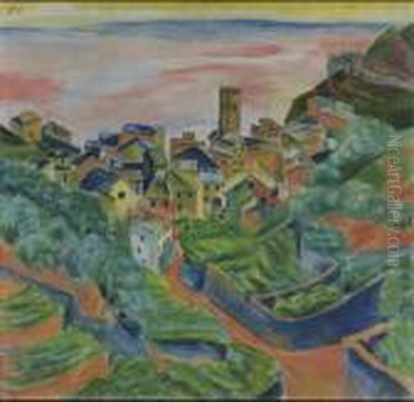 Monterosso Al Mare Oil Painting by Hermann Max Pechstein