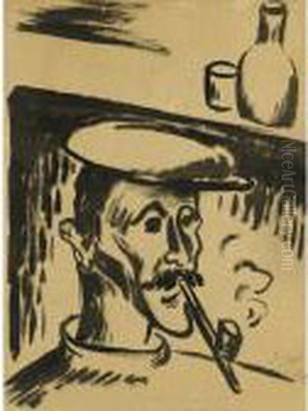 Sailor Oil Painting by Hermann Max Pechstein