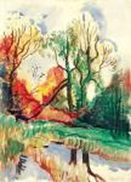 Landschaft Oil Painting by Hermann Max Pechstein