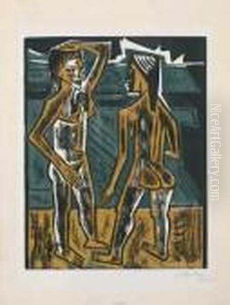 Zwiesprache Oil Painting by Hermann Max Pechstein