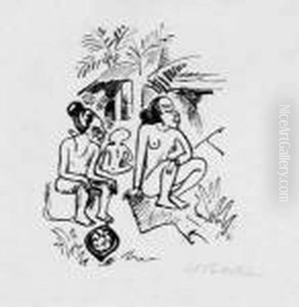 Sudsee (frauen) Oil Painting by Hermann Max Pechstein