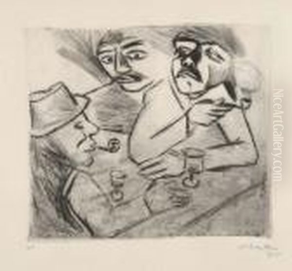 Beim Schnaps Oil Painting by Hermann Max Pechstein