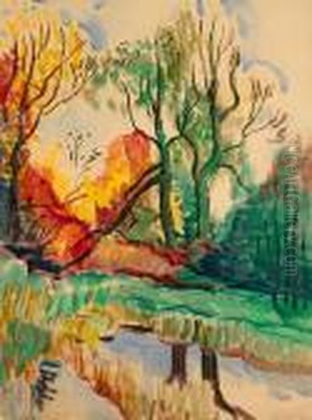 Landschaft Oil Painting by Hermann Max Pechstein