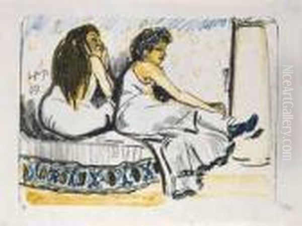 Im Harem Oil Painting by Hermann Max Pechstein