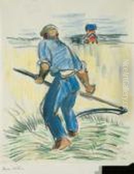 Beim Mahen Oil Painting by Hermann Max Pechstein