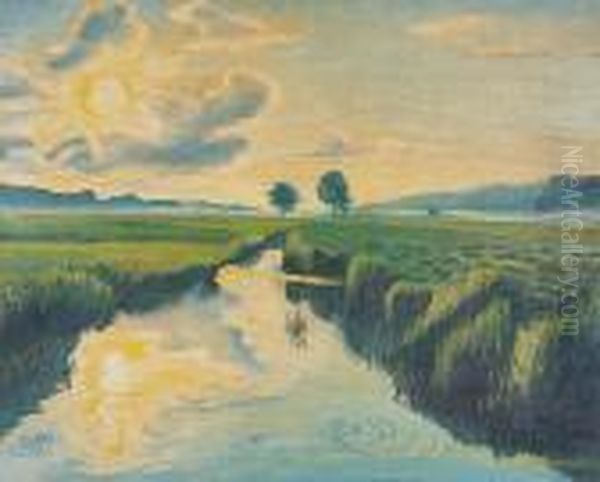 Niedzielny Poranek 1943 R. Oil Painting by Hermann Max Pechstein