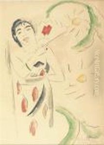 Stehende Frau Mit Facher