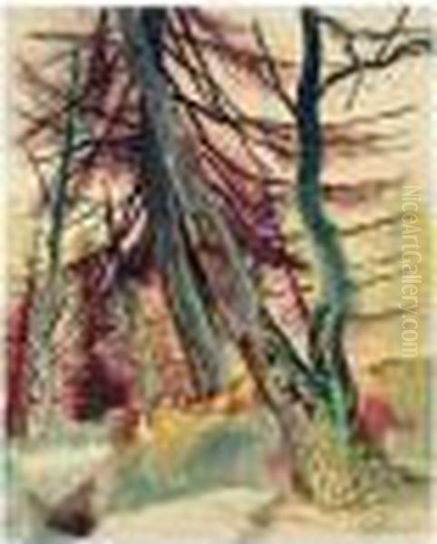 Wald (forest) Oil Painting by Hermann Max Pechstein