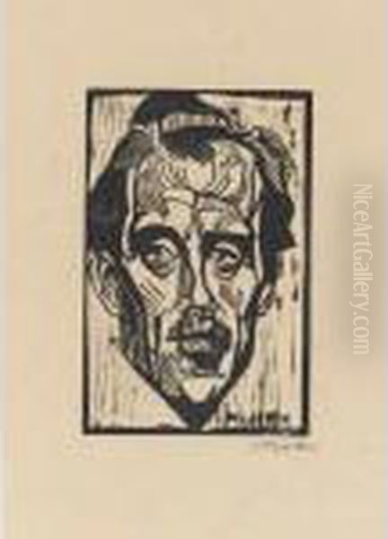 Bildnis Dr. Freundlich (kruger H.206; Fechter 142) Oil Painting by Hermann Max Pechstein