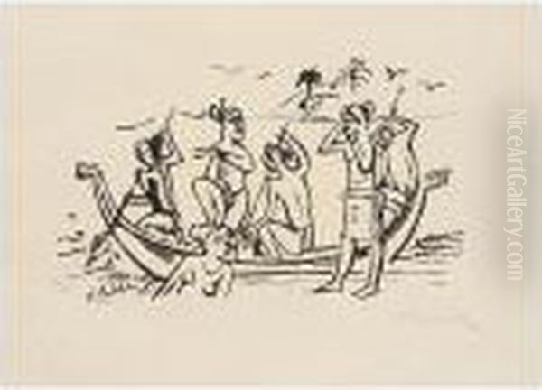 Reisebilder: Italien; Italien; Sudsee; Sudsee (k. L310; L325; L345; L356) Oil Painting by Hermann Max Pechstein
