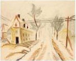 Allee Mit Haus Und Telegrafendrahten (alley With House And Telegraph Wires)