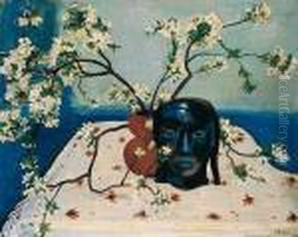 Cherry Blossom Oil Painting by Hermann Max Pechstein