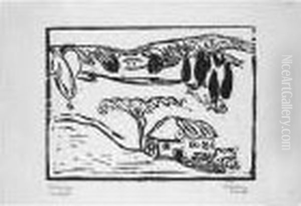 Italienische Landschaft (kruger H.56) Oil Painting by Hermann Max Pechstein