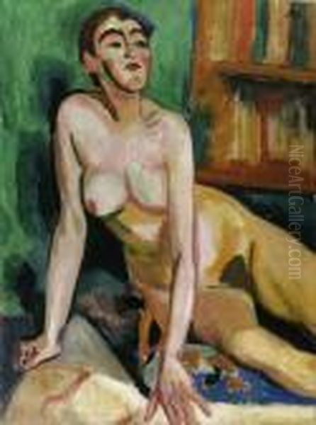 Sitzender Weiblicher Akt, Sonja Oil Painting by Hermann Max Pechstein