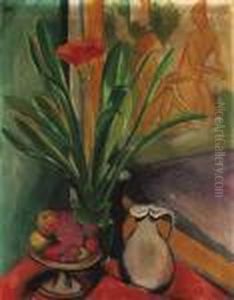 Blumenstilleben: Clivia, Obst Und Krug Blumenstilleben: Clivia, Obst Und Krug