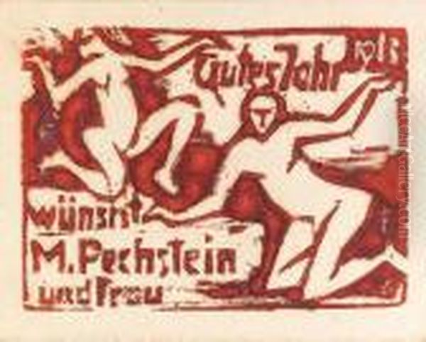 A Collection Of Correspondence Between The Artist And Dr. Emilschaeffer Oil Painting by Hermann Max Pechstein