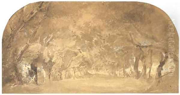 L'allee de chataigniers Oil Painting by Etienne-Pierre Theodore Rousseau