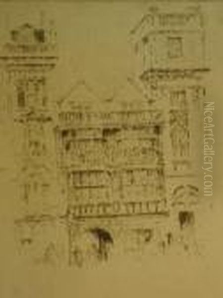 Langham Place Chapel Oil Painting by Joseph Pennell