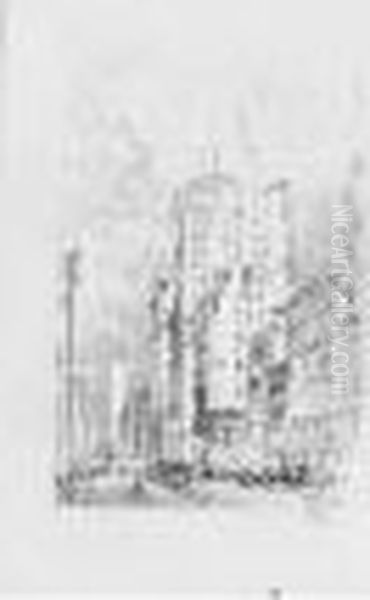 Lithographs Of New York In 1904 Oil Painting by Joseph Pennell
