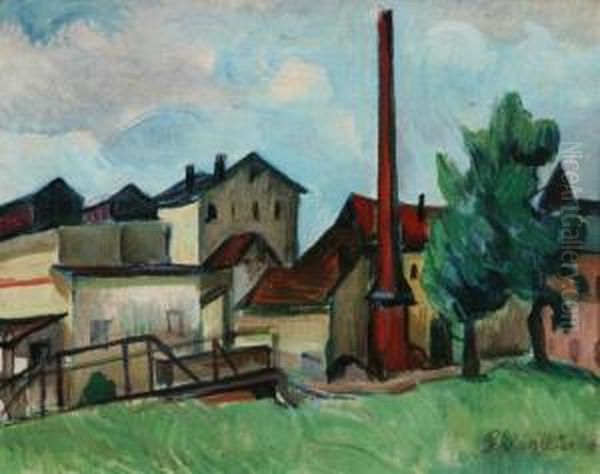 Kulvarosi Reszlet Oil Painting by Vilmos Perlrott-Csaba