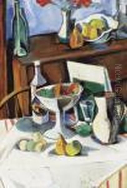 Mutermi Csendelet Oil Painting by Vilmos Perlrott-Csaba