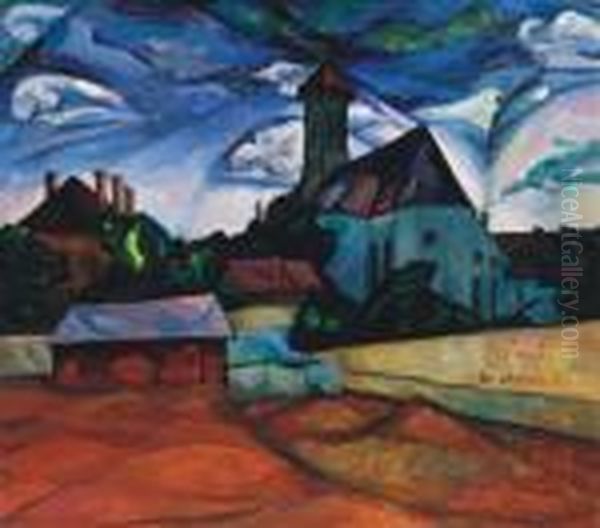 Kecskemet Oil Painting by Vilmos Perlrott-Csaba