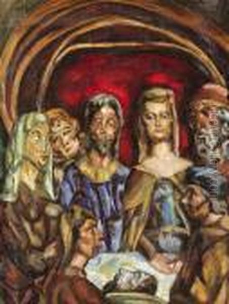 Salome Oil Painting by Vilmos Perlrott-Csaba