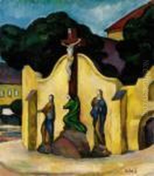 Kecskemet, Beginning Of 1910s Oil Painting by Vilmos Perlrott-Csaba