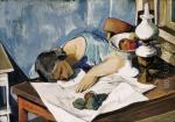 In The Room Oil Painting by Vilmos Perlrott-Csaba