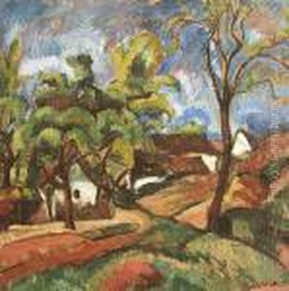 Falureszlet Oil Painting by Vilmos Perlrott-Csaba