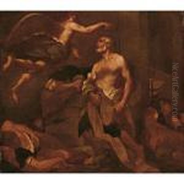San Pietro Liberato Dal Carcere Oil Painting by Giovanni Battista Piazzetta