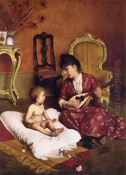 The Lullaby Oil Painting by Luigi da Rios
