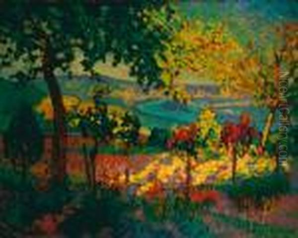 Seine Vue D'elbeuf Oil Painting by Robert Antoine Pinchon