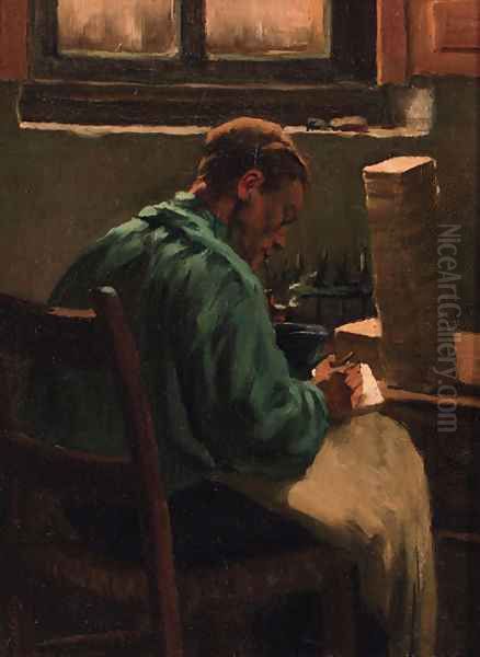 The tile painter Oil Painting by Anthon Gerhard Alexander Van Rappard