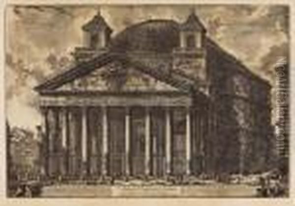 Veduta Del Pantheon D'agrippa Oggi Chiesa Di S. Maria Ad Martyres Oil Painting by Giovanni Battista Piranesi