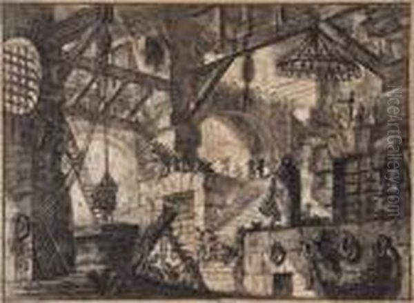 The Well Oil Painting by Giovanni Battista Piranesi