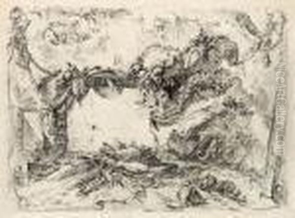 The Monumental Tablet Oil Painting by Giovanni Battista Piranesi