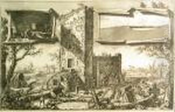 Dimostrazioni Dell'emissario Del Lagoalbano, From Descrizione... Oil Painting by Giovanni Battista Piranesi