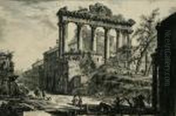 Veduta Del Tempio Detto Della Concordia Oil Painting by Giovanni Battista Piranesi