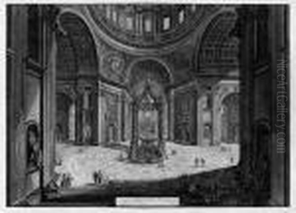 Veduta Interna Della Basilica Di S. Pietro Oil Painting by Giovanni Battista Piranesi