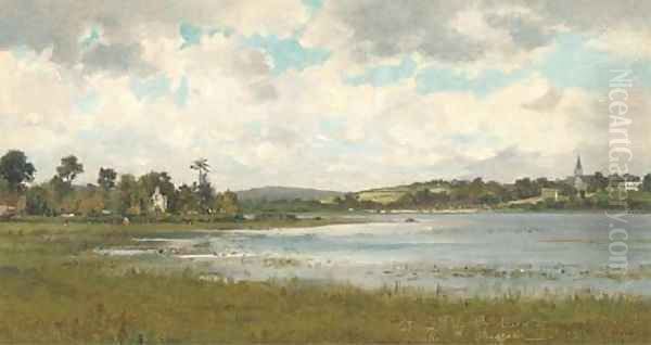 A French landscape Oil Painting by Gaston-Marie-Anatole Roullet