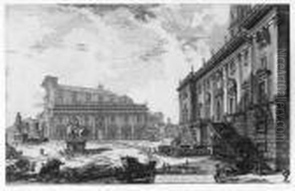 Veduta Della Piazza Del Campidoglio Oil Painting by Giovanni Battista Piranesi