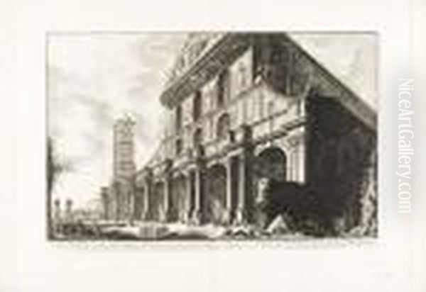Veduta Della Basilica Di S. Paolo Fuori Delle Mura Oil Painting by Giovanni Battista Piranesi