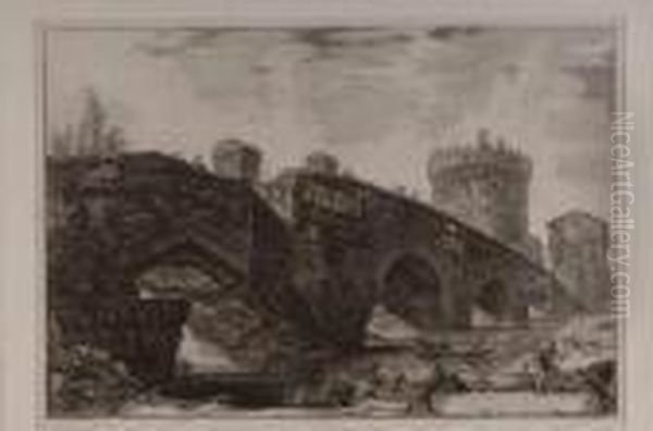  Veduta Del Ponte Lugano Su L'anione  Oil Painting by Giovanni Battista Piranesi