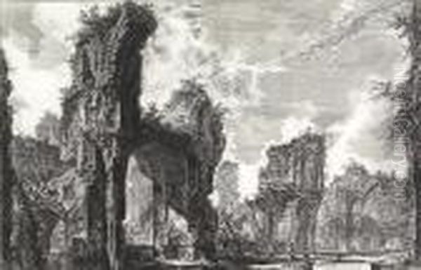 Rovine Del Sisto O Sia Della Gran Sala Delle Terme Antoniniane, From Vedute Di Roma Oil Painting by Giovanni Battista Piranesi