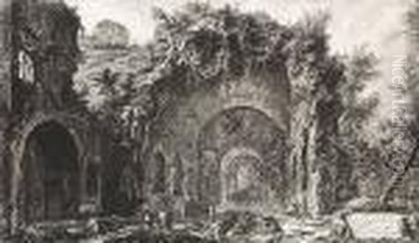 Veduta Della Fonte E Delle 
Spelonche D'egeria Fuor Della Porta Capena Or Di S. Seb..., From Vedute 
Di Roma Oil Painting by Giovanni Battista Piranesi