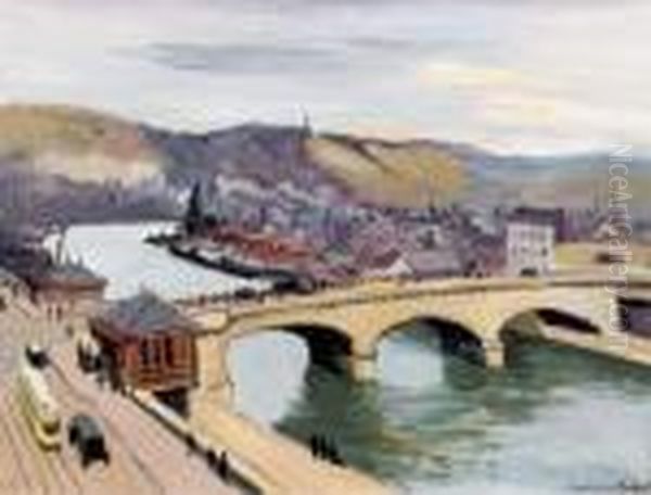 Le Pont Corneille A Rouen Oil Painting by Ludovic Rodo Pissarro
