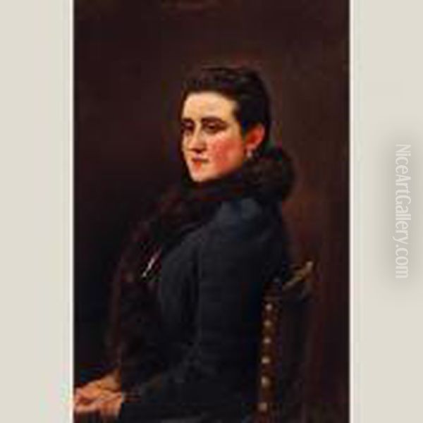 Retrato De Dama Oil Painting by Cecilio Pla