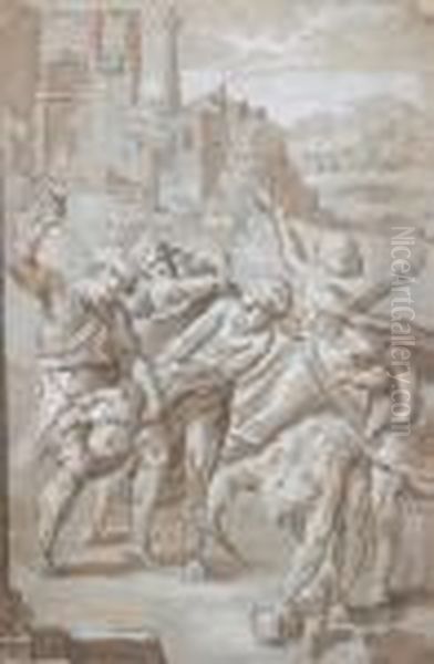 Massacre Of The Innocents Oil Painting by Nicolas Poussin